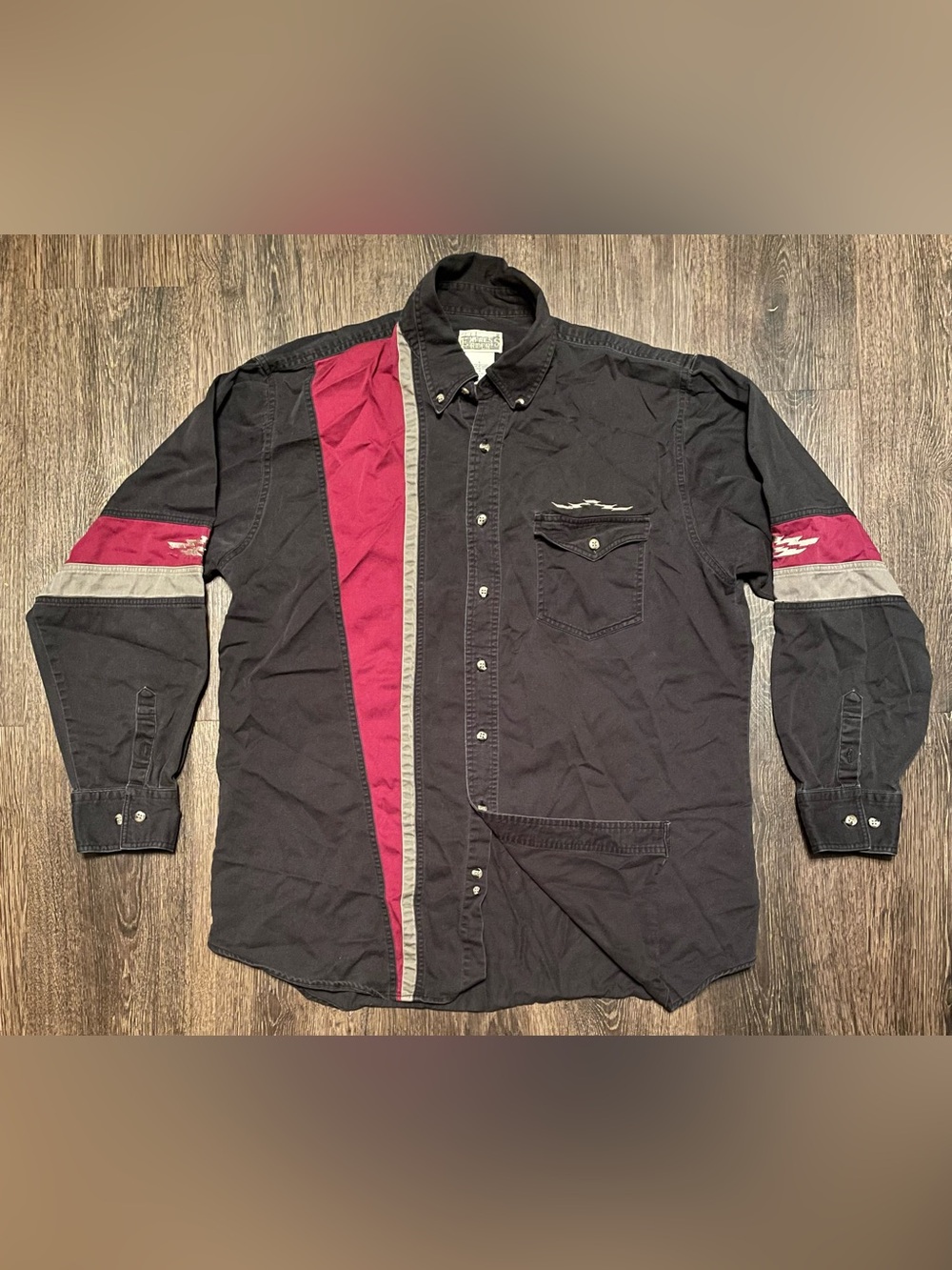 Vintage Express rider western shirt red black size large